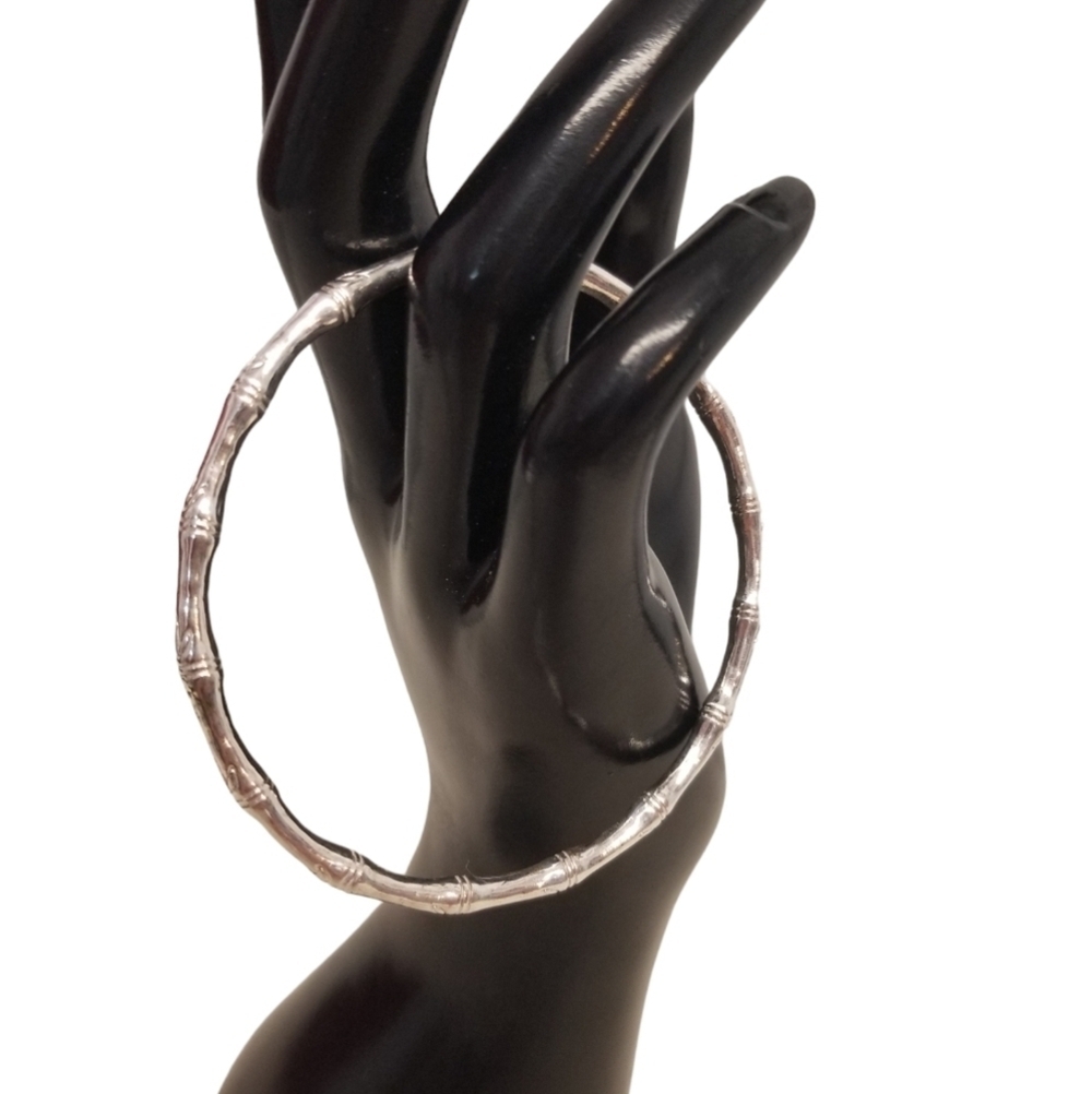 VINTAGE SILVEPLATED BAMBOO DESIGN BANGLE BRACELET